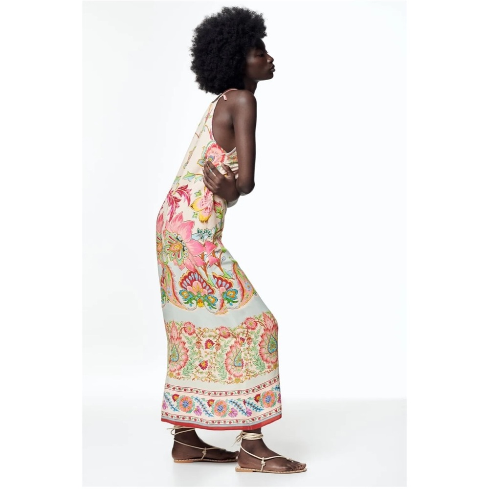 NWT ZARA BLOGGER FAVE FLOWING PRINTED MAXI DRESS - Picture 15 of 17
